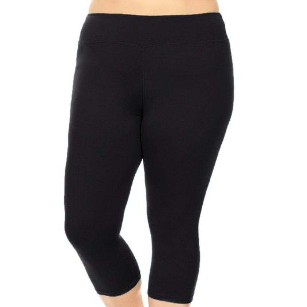 Black Cotton Capri Leggings